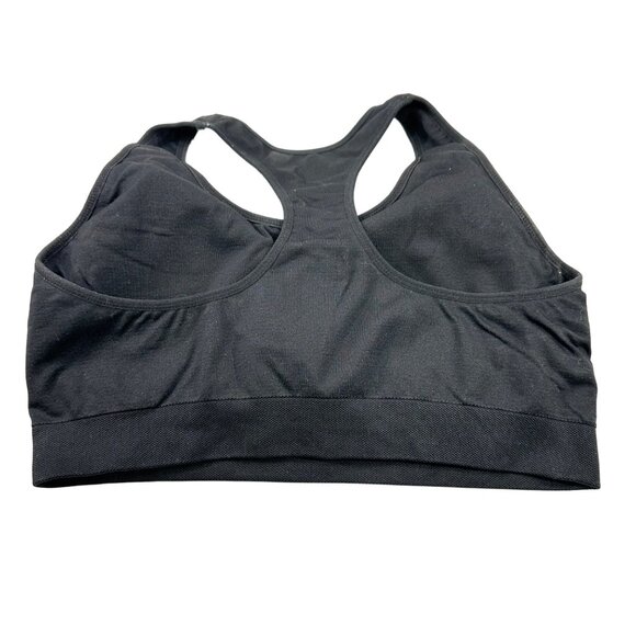 Puma Women's Size Large Bra Sports Racerback Stretch Fit Black Preowned - Picture 2 of 9